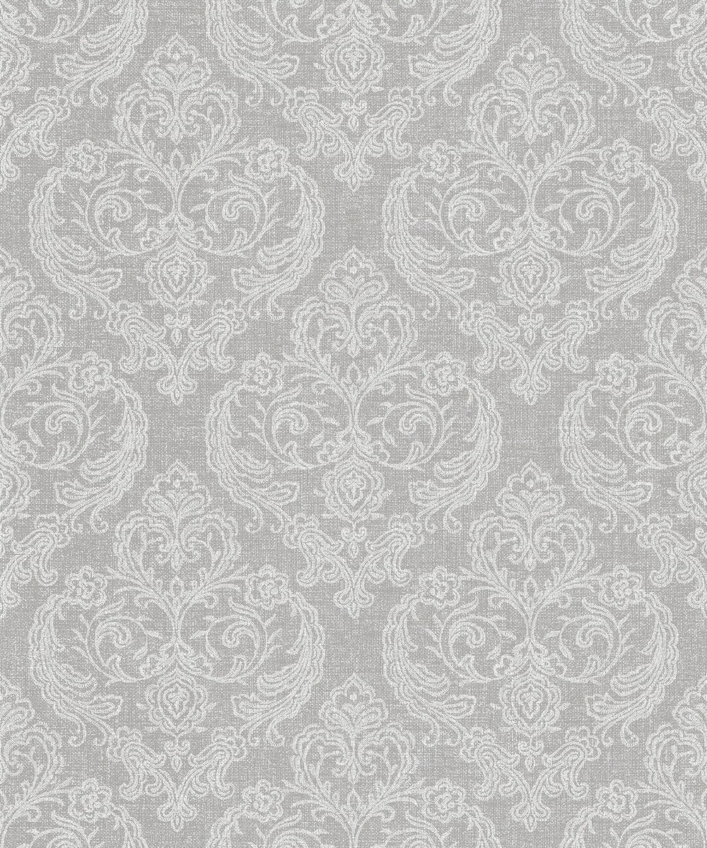 M1309-Crown-Calico-Damask-Soft-Grey-Wallpaper